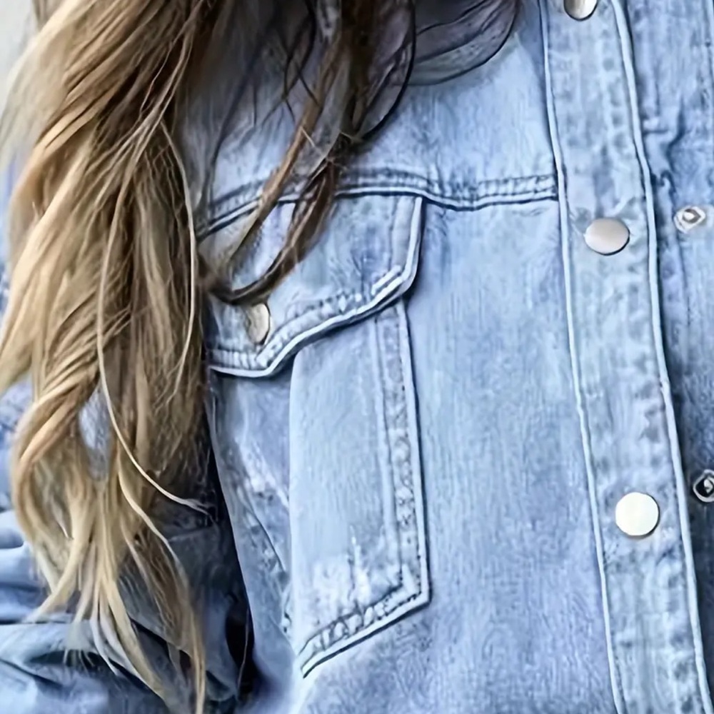 Distressed Jean Top - Picture 4 of 7